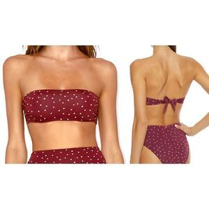 Vix Paula Hermanny Lola Polka Dot Basic Bandeau Large‎ Strapless Bikini Swim Top